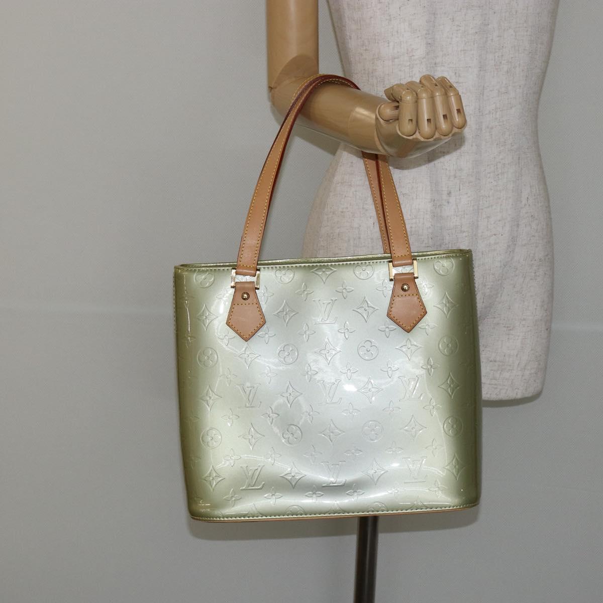 LOUIS VUITTON Monogram Vernis Houston Hand Bag Gris M91053 LV Auth 144763