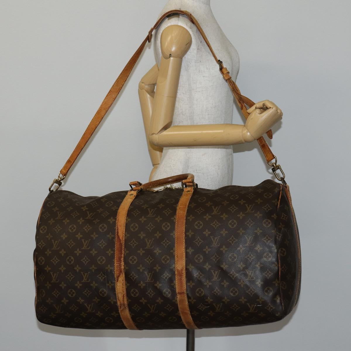 LOUIS VUITTON Monogram Keepall Bandouliere 60 Boston Bag M41412 LV Auth 144769