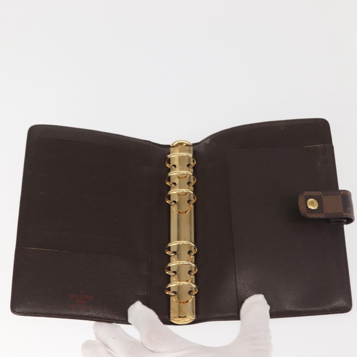 LOUIS VUITTON Damier Ebene Agenda MM Day Planner Cover R20240 LV Auth 144772