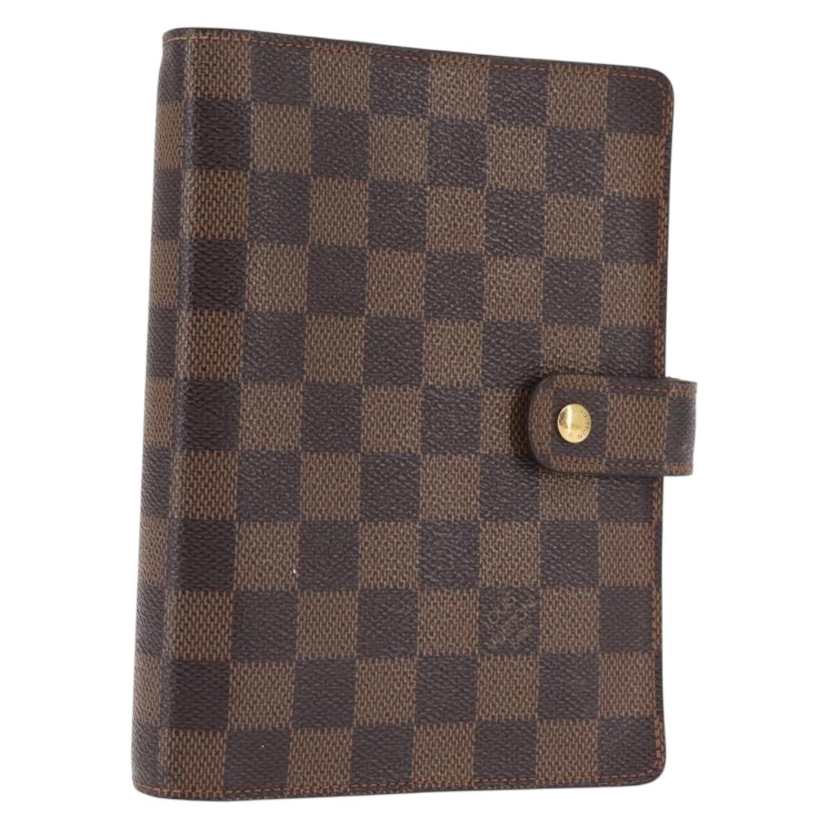 LOUIS VUITTON Damier Ebene Agenda MM Day Planner Cover R20240 LV Auth 144772