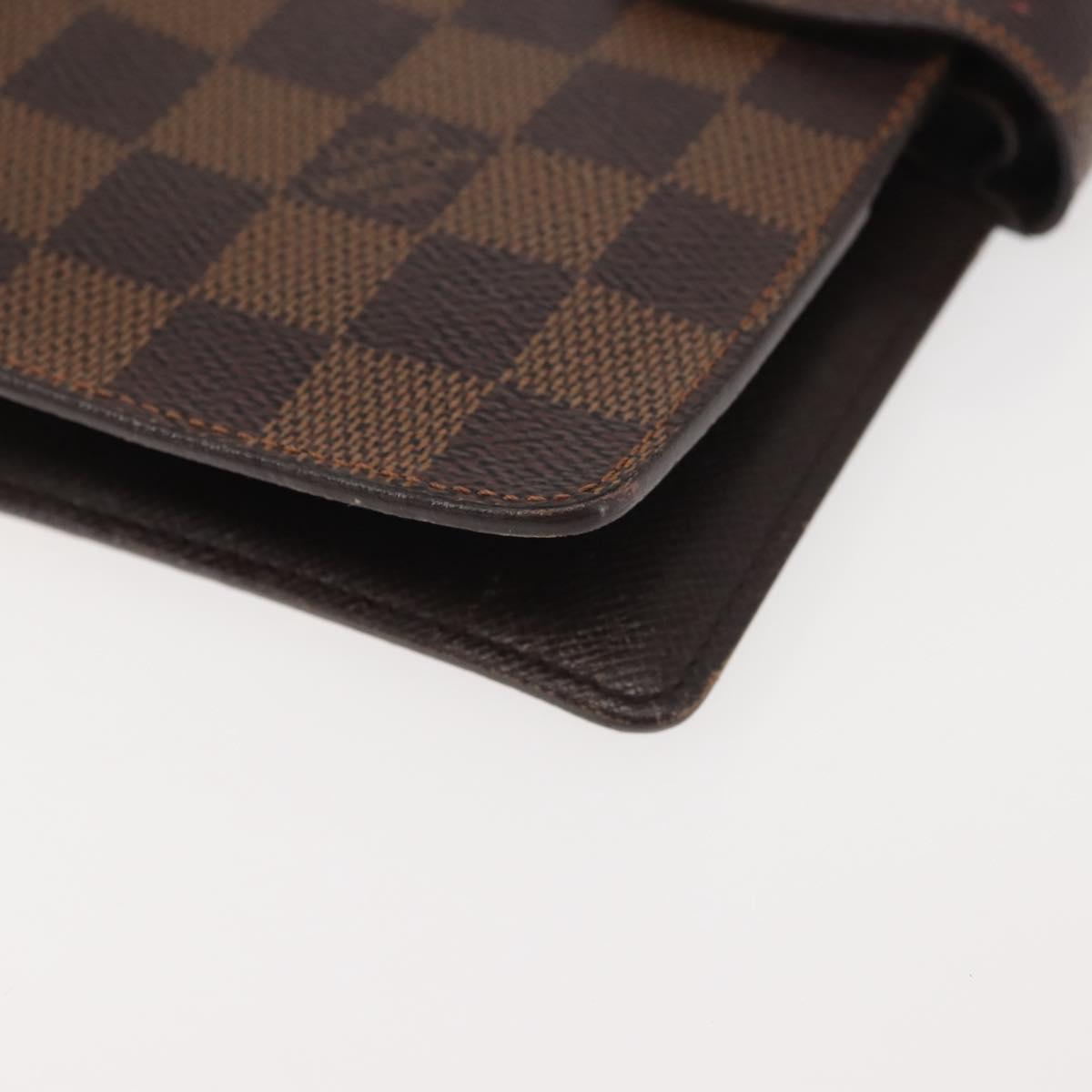 LOUIS VUITTON Damier Ebene Agenda MM Day Planner Cover R20240 LV Auth 144772