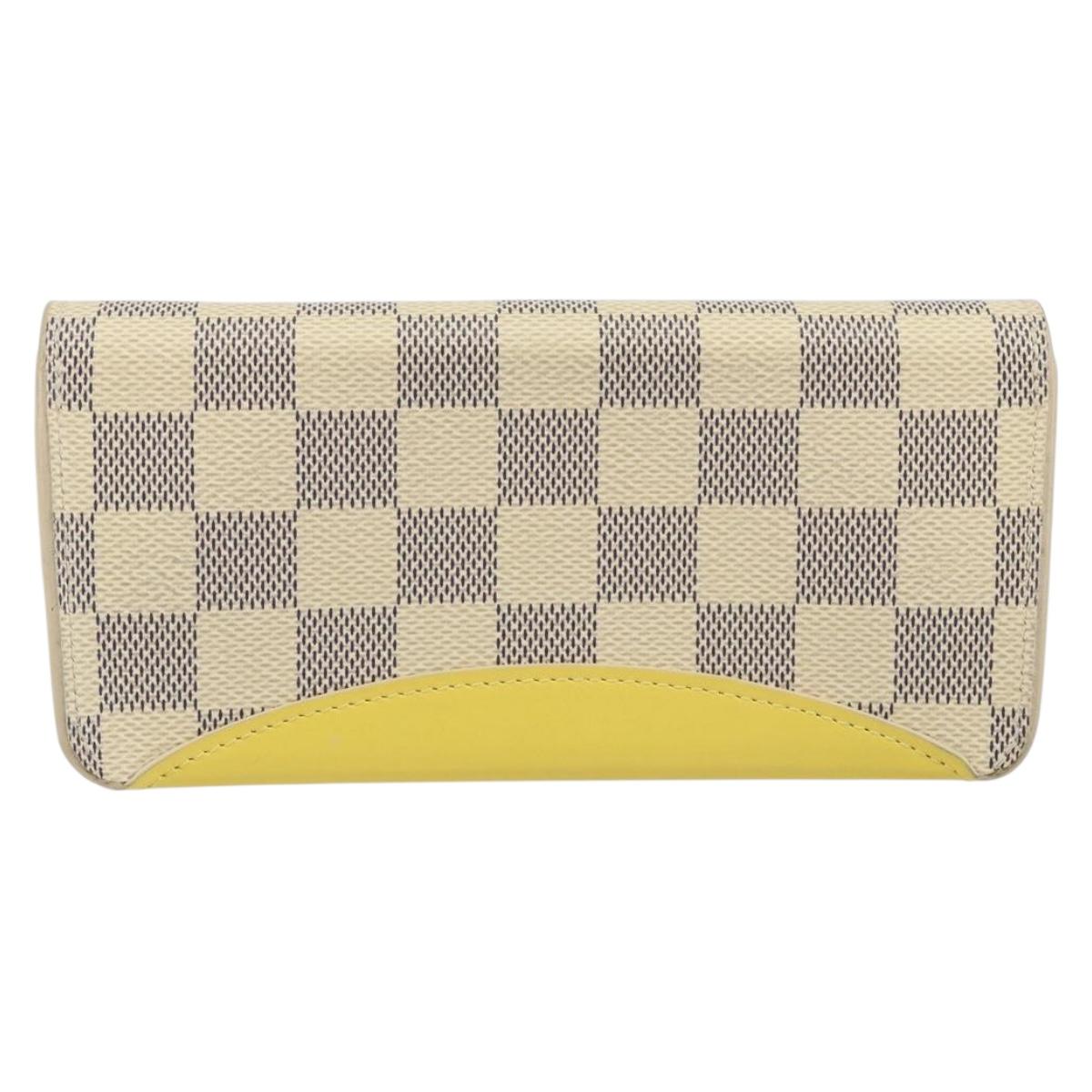 LOUIS VUITTON Damier Azur Etui Lunette Woody Glasses Case GI0388 LV Auth 144773