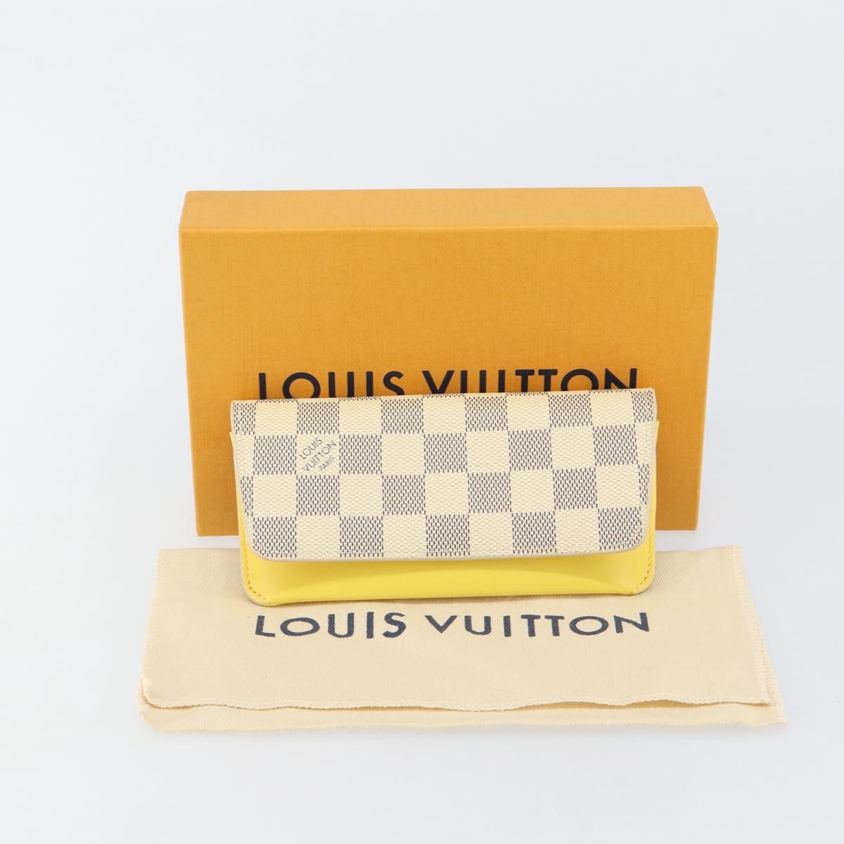 LOUIS VUITTON Damier Azur Etui Lunette Woody Glasses Case GI0388 LV Auth 144774
