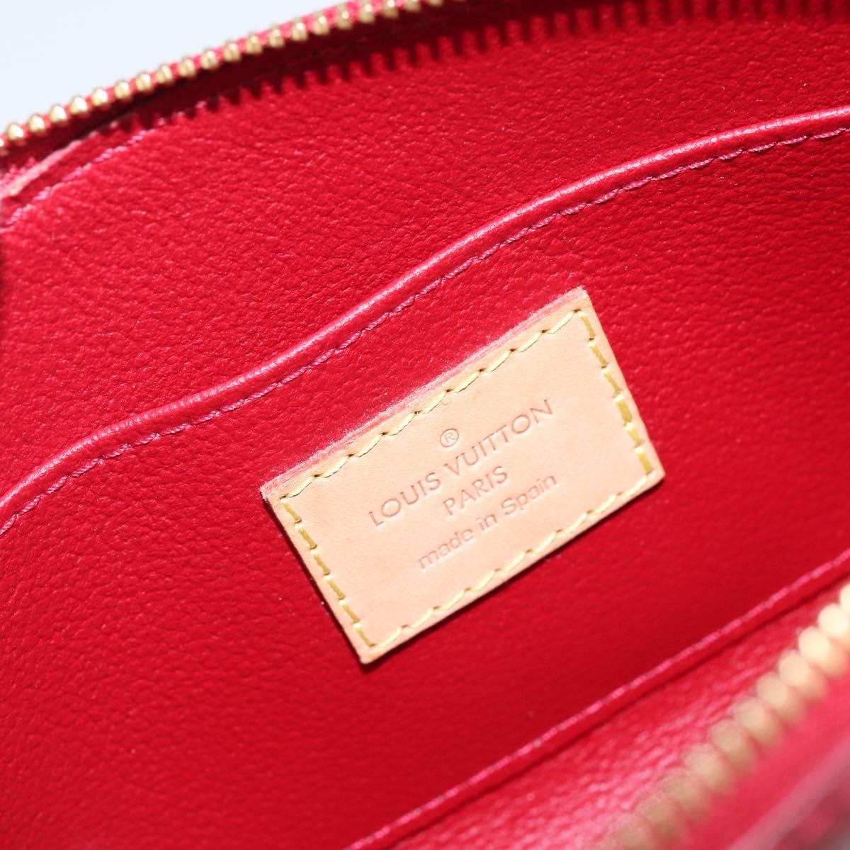 LOUIS VUITTON Vernis Rayure Pochette Cosmetic Pomme D'amour M91721 Auth 144780