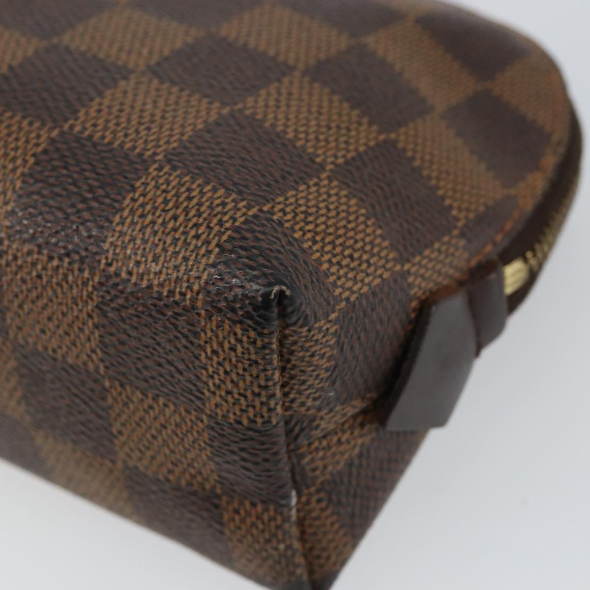 LOUIS VUITTON Damier Ebene Pochette Cosmetic PM Pouch N47516 LV Auth 144781
