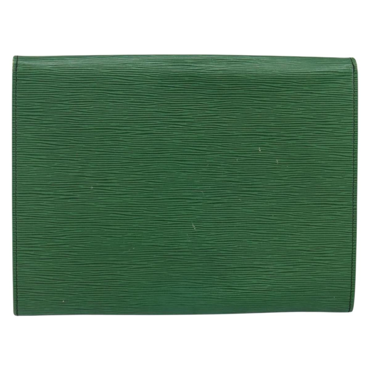LOUIS VUITTON Epi Jena Clutch Bag Green M52724 LV Auth 144783