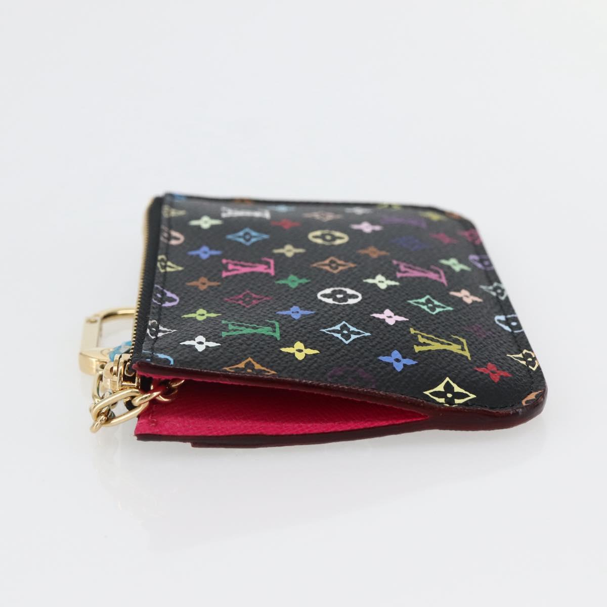 LOUIS VUITTON Multicolor Pochette ClesNM Coin Purse Black M60279 LV Auth 144785V