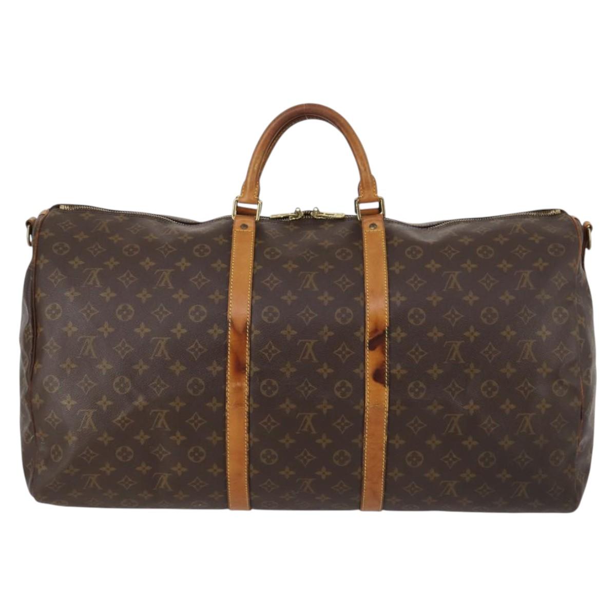 LOUIS VUITTON Monogram Keepall Bandouliere 60 Boston Bag M41412 LV Auth 144793
