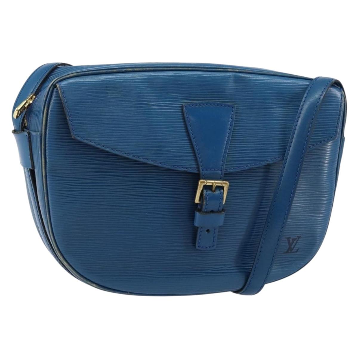 LOUIS VUITTON Epi June Feuille Shoulder Bag Blue M52155 LV Auth 144802