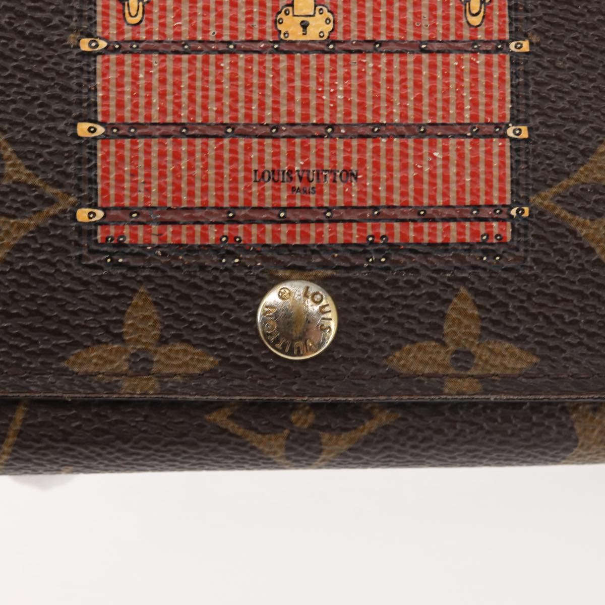 LOUIS VUITTON Monogram Trunk Portefeuille Sarah Long Wallet M60415 Auth 144804