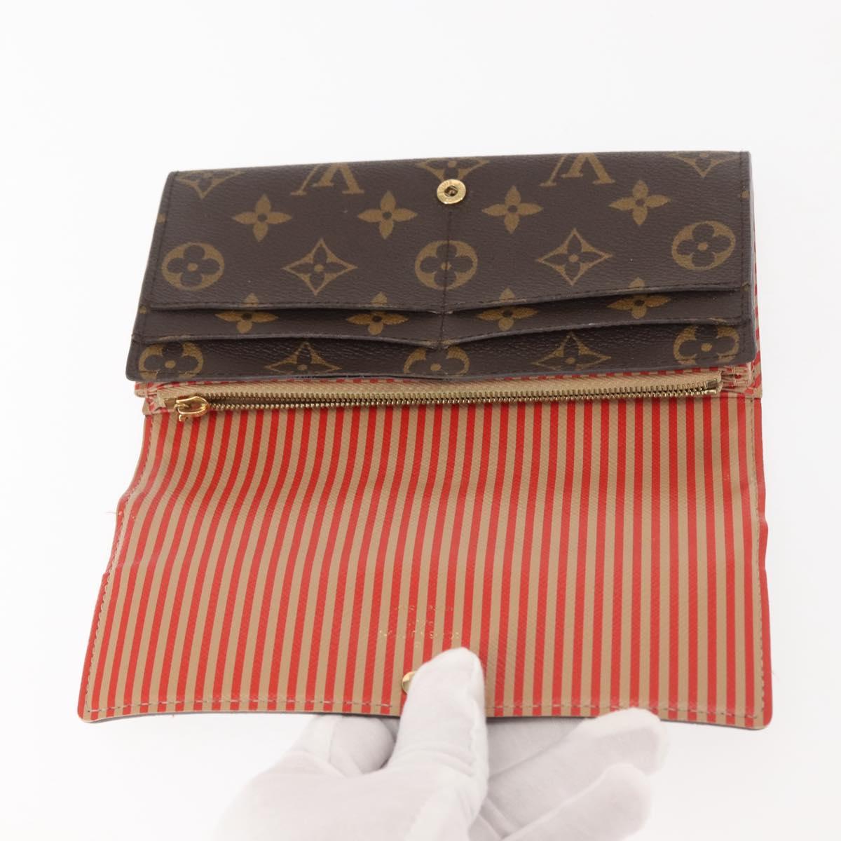LOUIS VUITTON Monogram Trunk Portefeuille Sarah Long Wallet M60415 Auth 144804