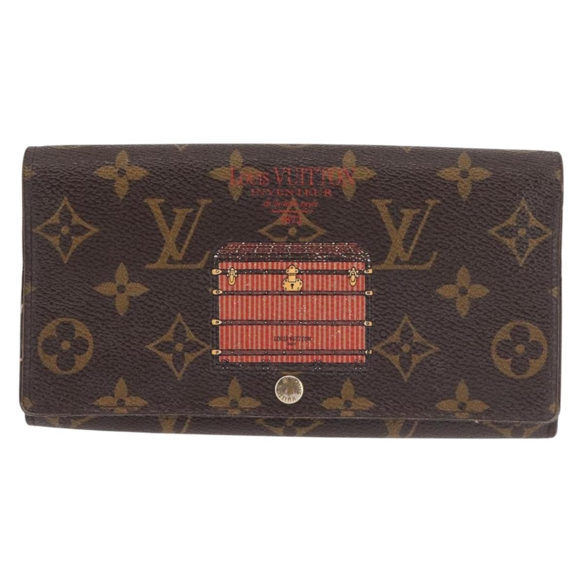 LOUIS VUITTON Monogram Trunk Portefeuille Sarah Long Wallet M60415 Auth 144804