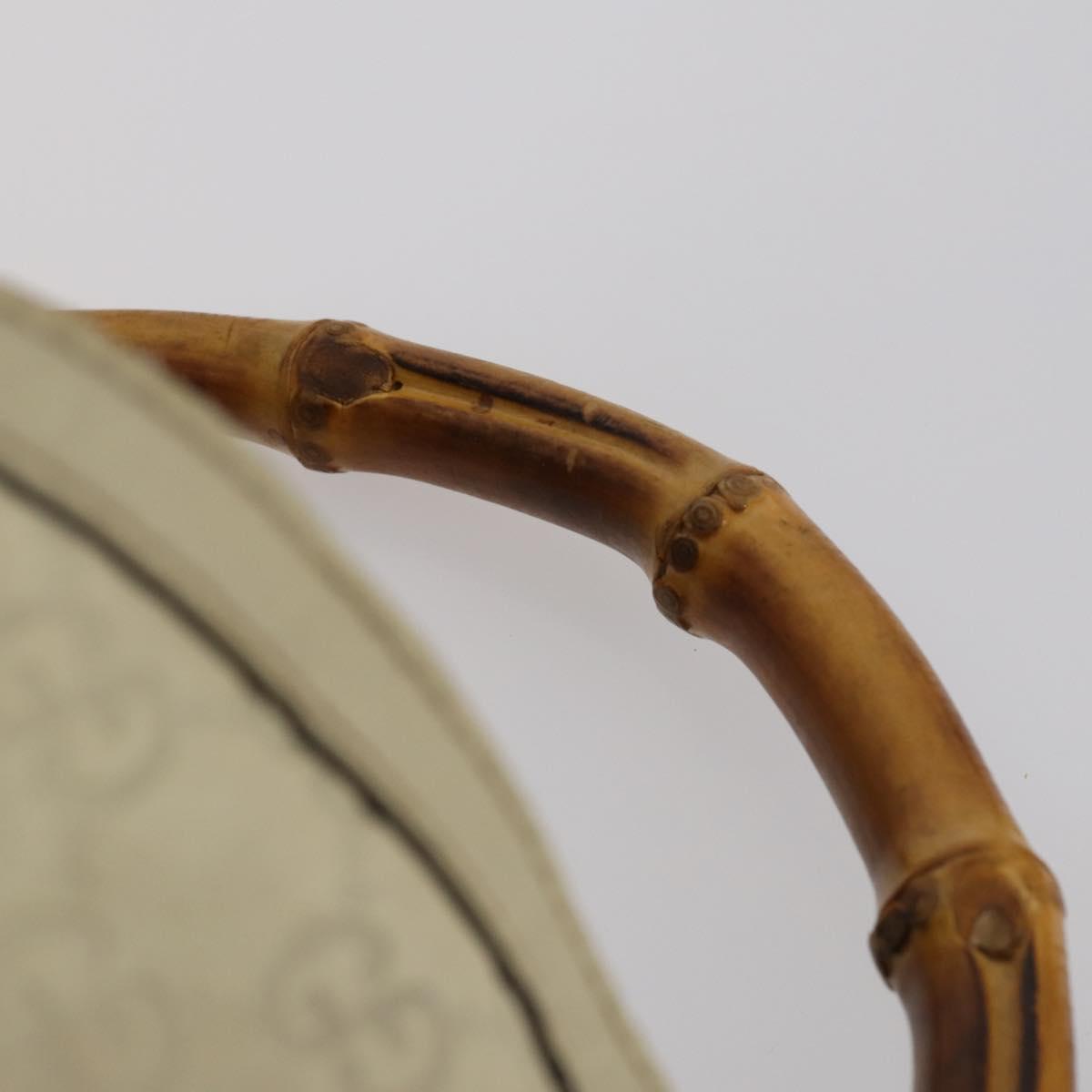 GUCCI Bamboo GG Canvas Guccissima Hand Bag Leather 2way Beige Gold Auth 144806