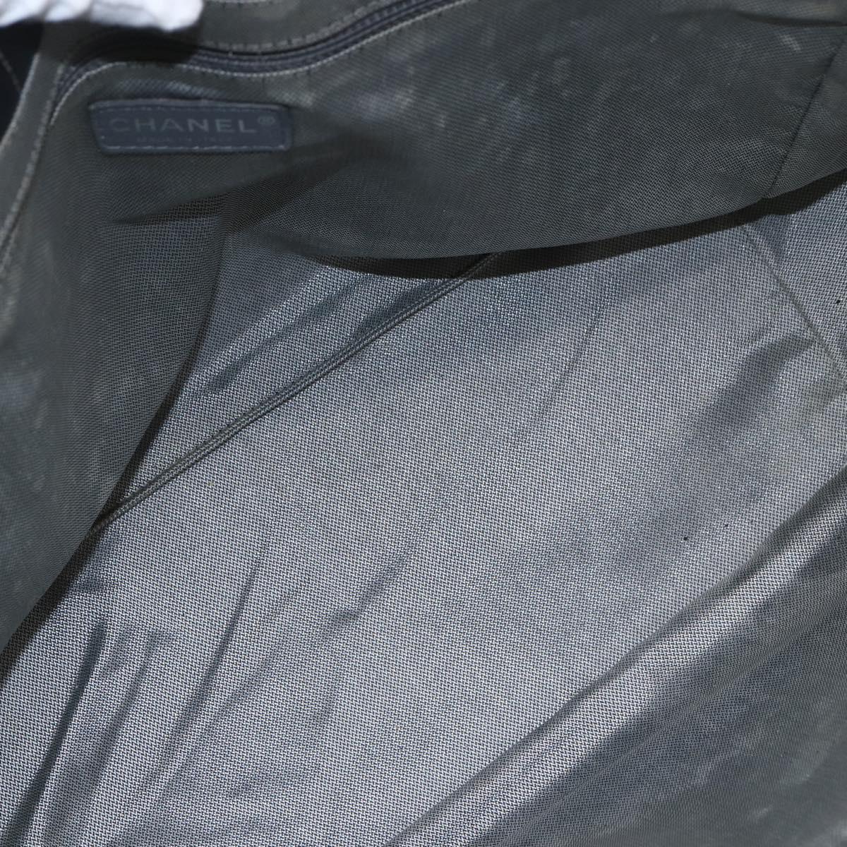 CHANEL New Mademoiselle Chain Tote Bag Leather Black Silver CC Auth 144808