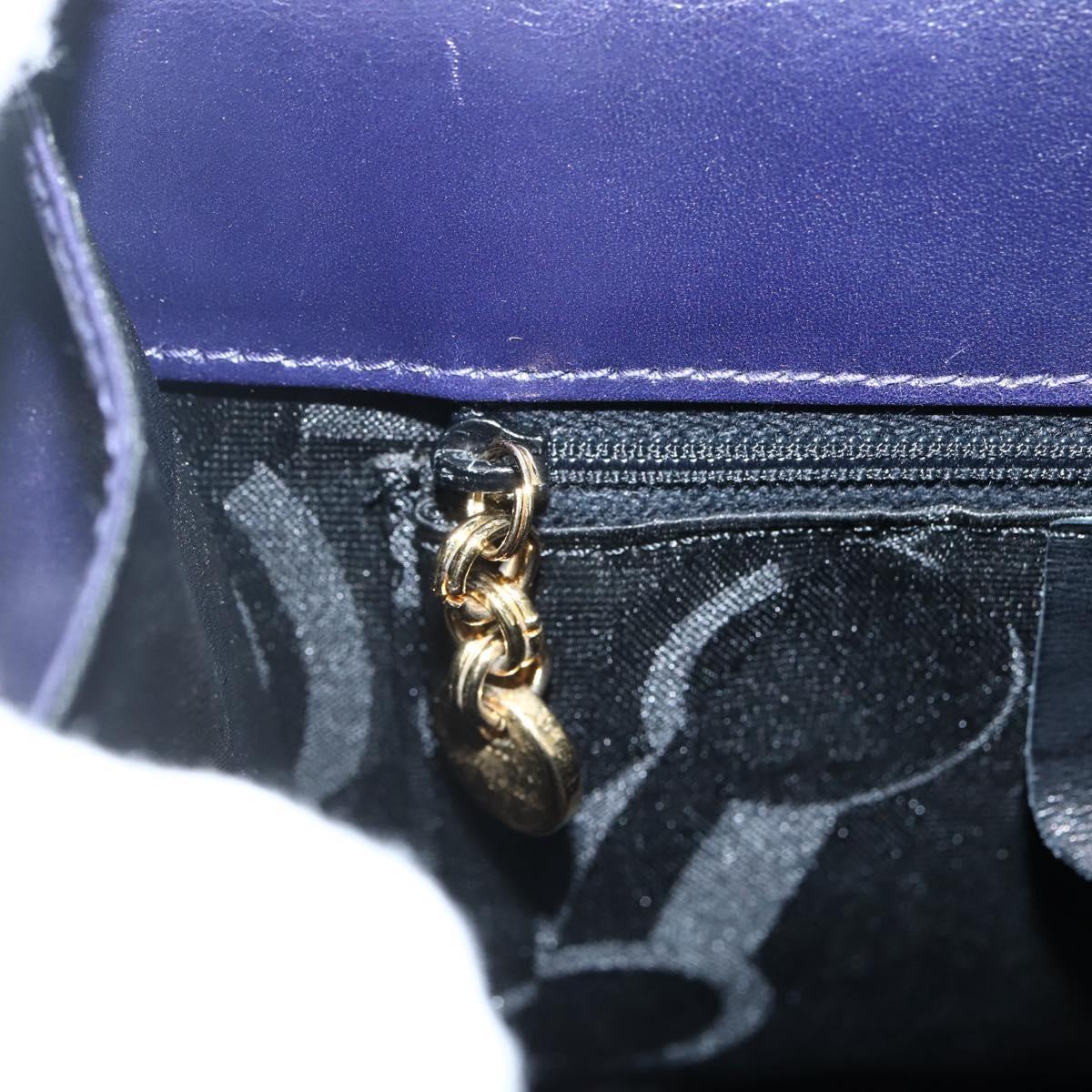 Salvatore Ferragamo Gancini Hand Bag Leather 2way Purple Gold Auth 144813