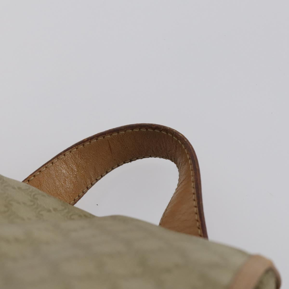 CELINE Macadam Canvas Backpack PVC Leather Beige Gold Auth 144815