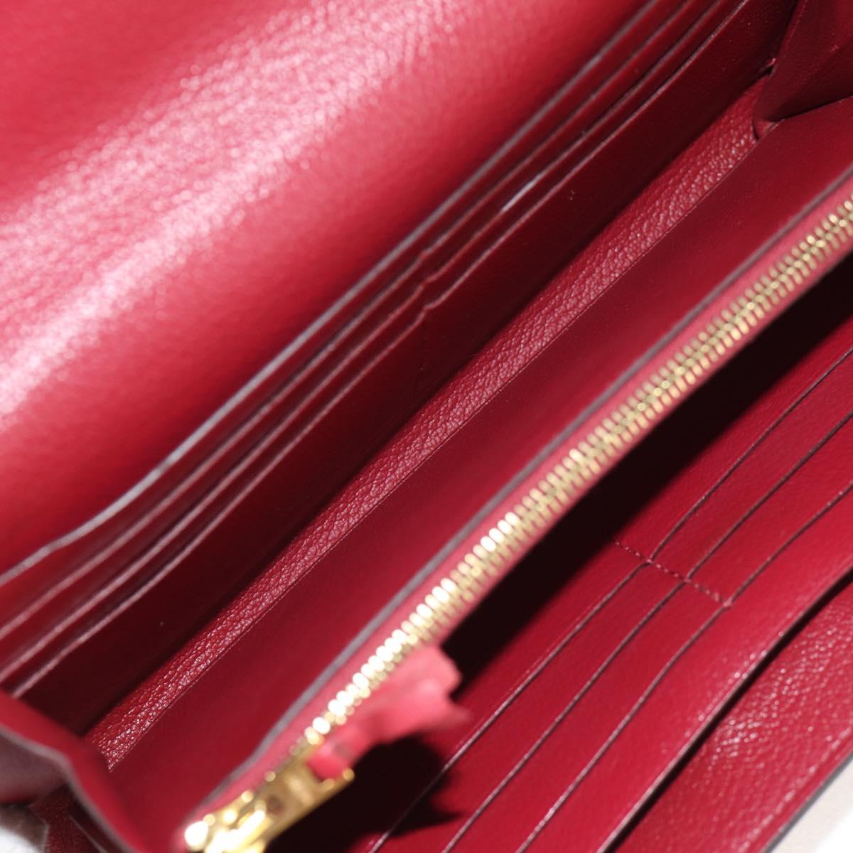 HERMES Kelly Long Wallet Leather Red Gold Auth 144824SAM