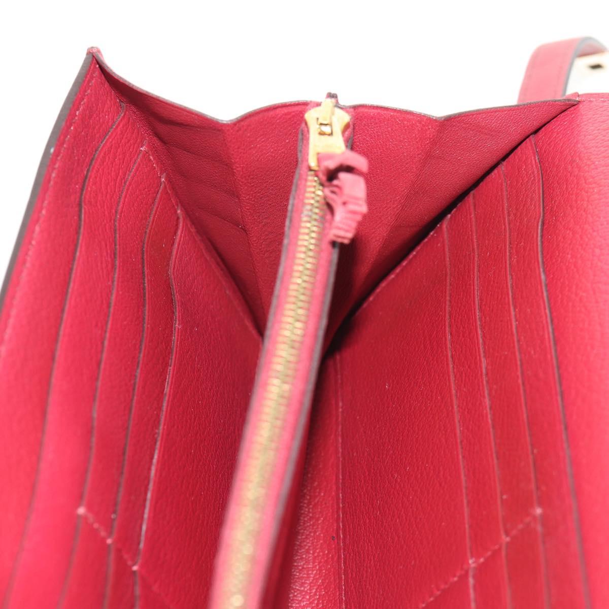 HERMES Kelly Long Wallet Leather Red Gold Auth 144824SAM