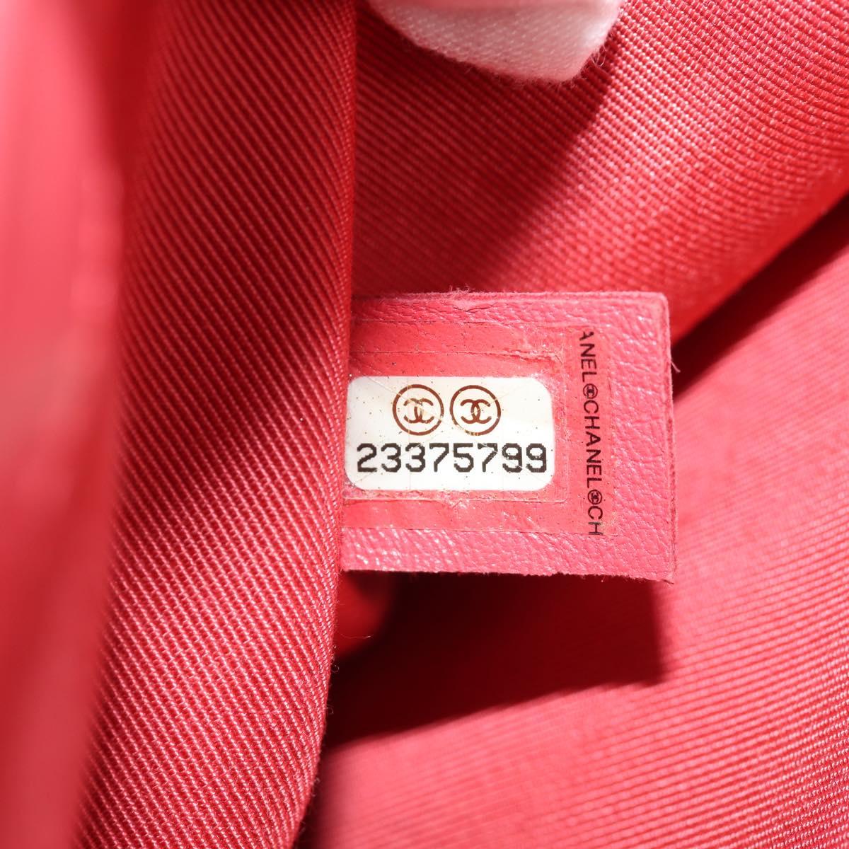 CHANEL Chain Matelasse Boy Chanel Bag Lamb Skin Pink Gold CC Auth 144832AM