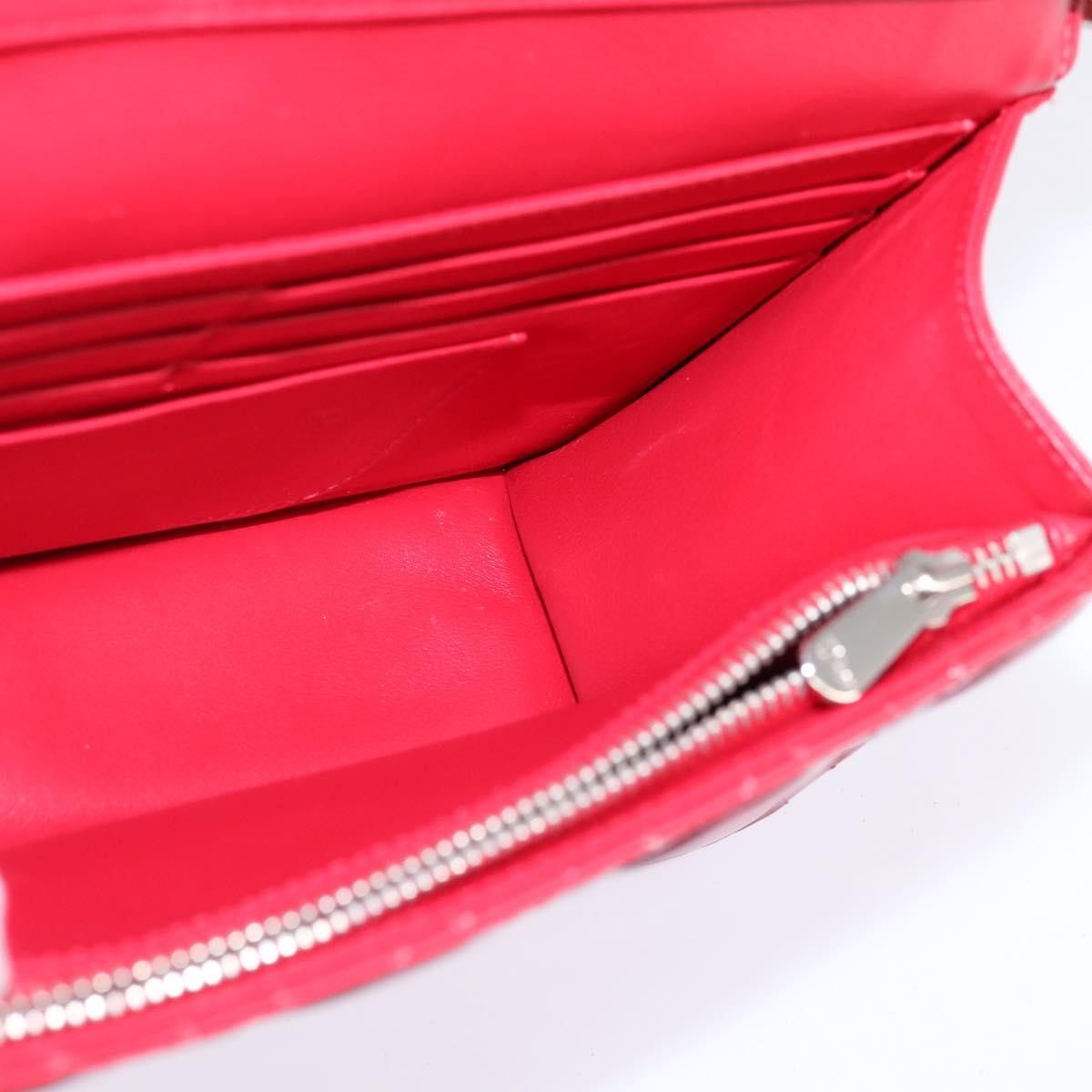 Christian Dior Canage Chain Shoulder Bag Enamel Red Silver Auth 144835