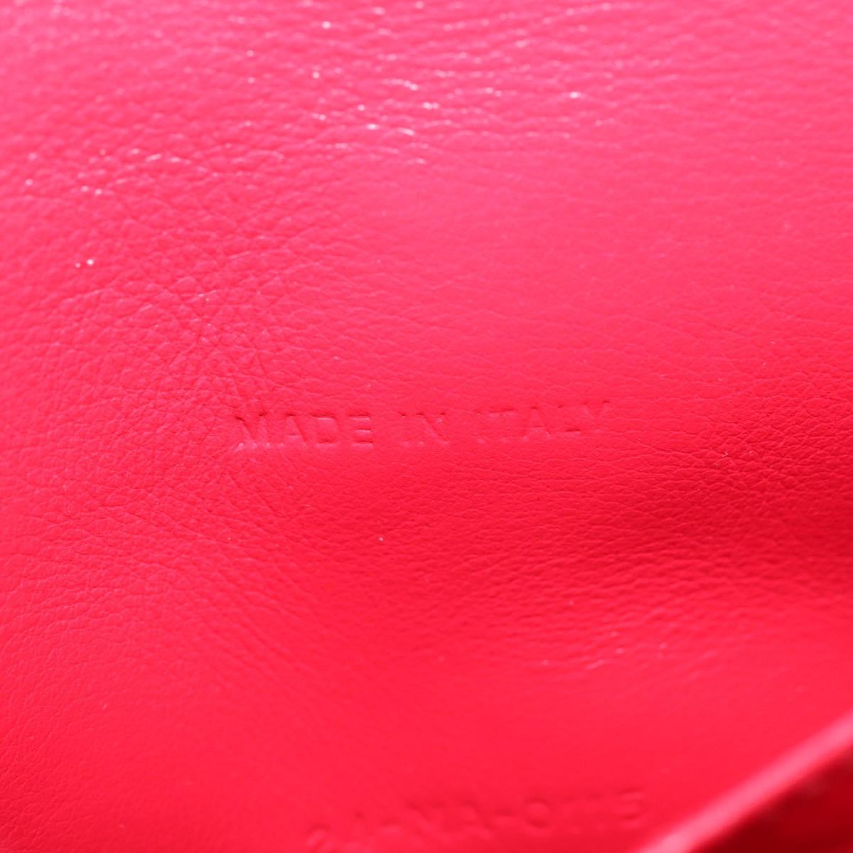 Christian Dior Canage Chain Shoulder Bag Enamel Red Silver Auth 144835