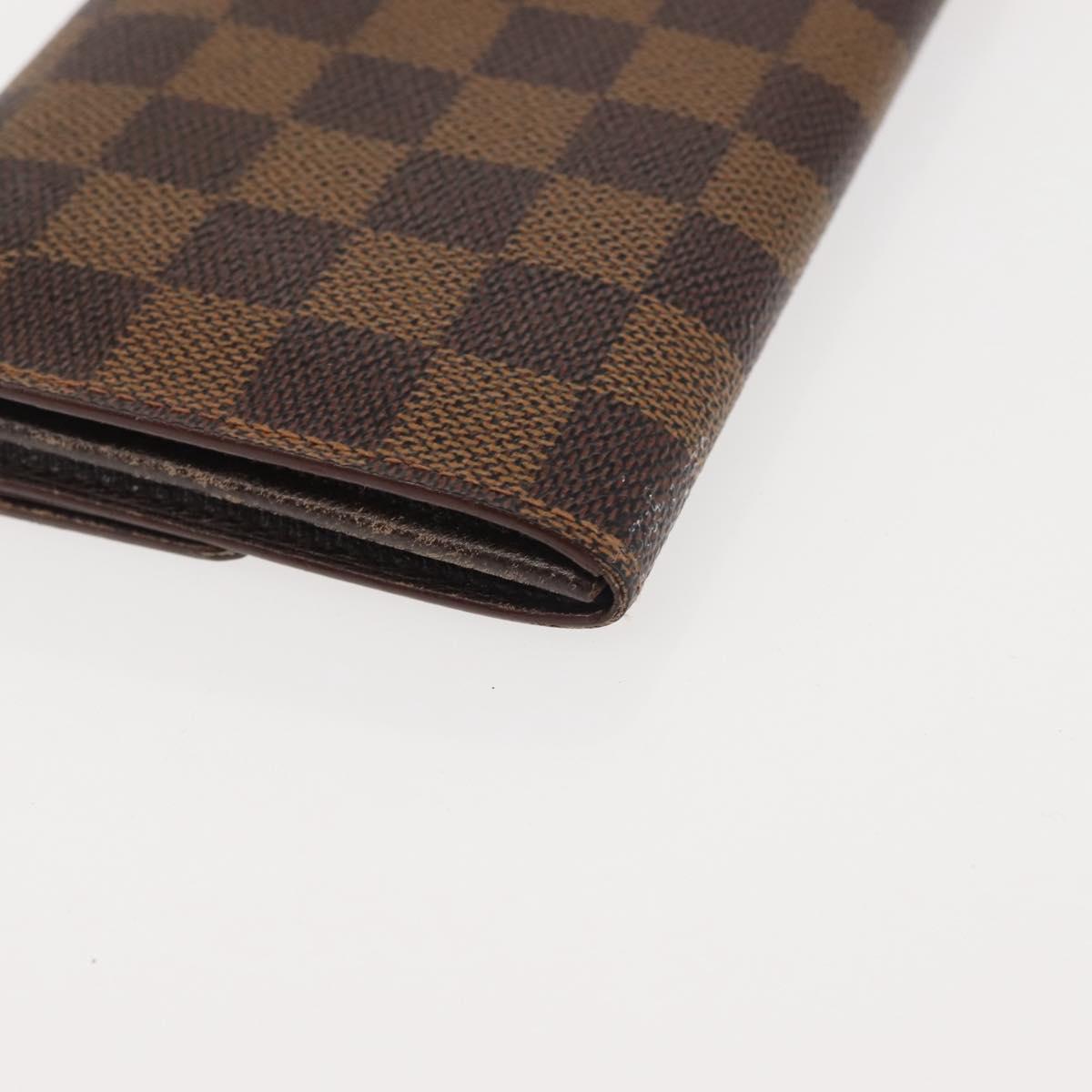 LOUIS VUITTON Damier Ebene Porte Monnaie Credit Wallet N61725 Auth 144838