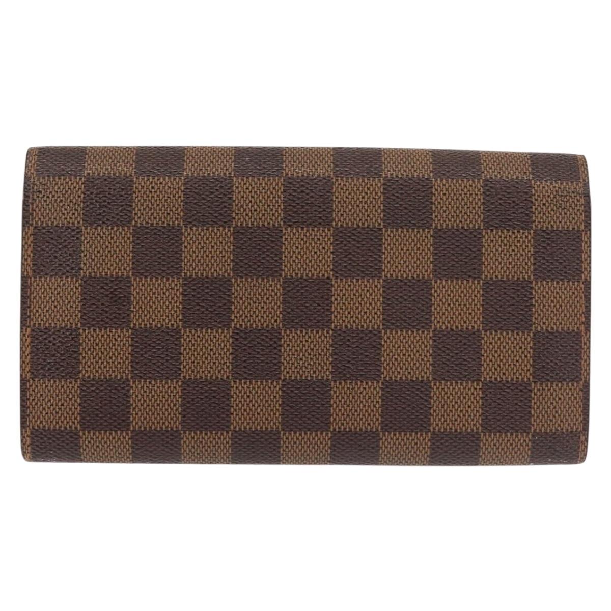 LOUIS VUITTON Damier Ebene Porte Monnaie Credit Wallet N61725 Auth 144838