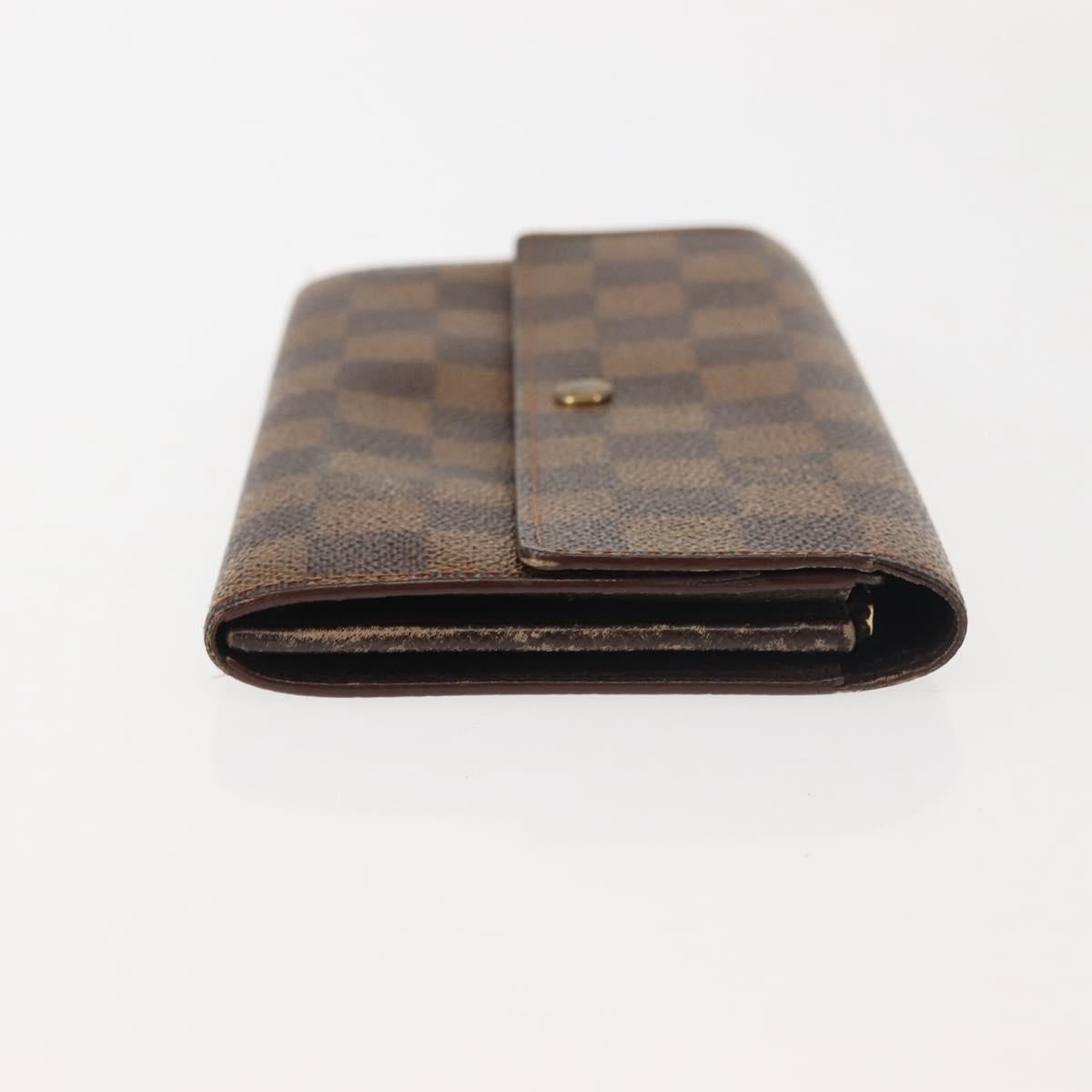 LOUIS VUITTON Damier Ebene Porte Monnaie Credit Wallet N61725 Auth 144838