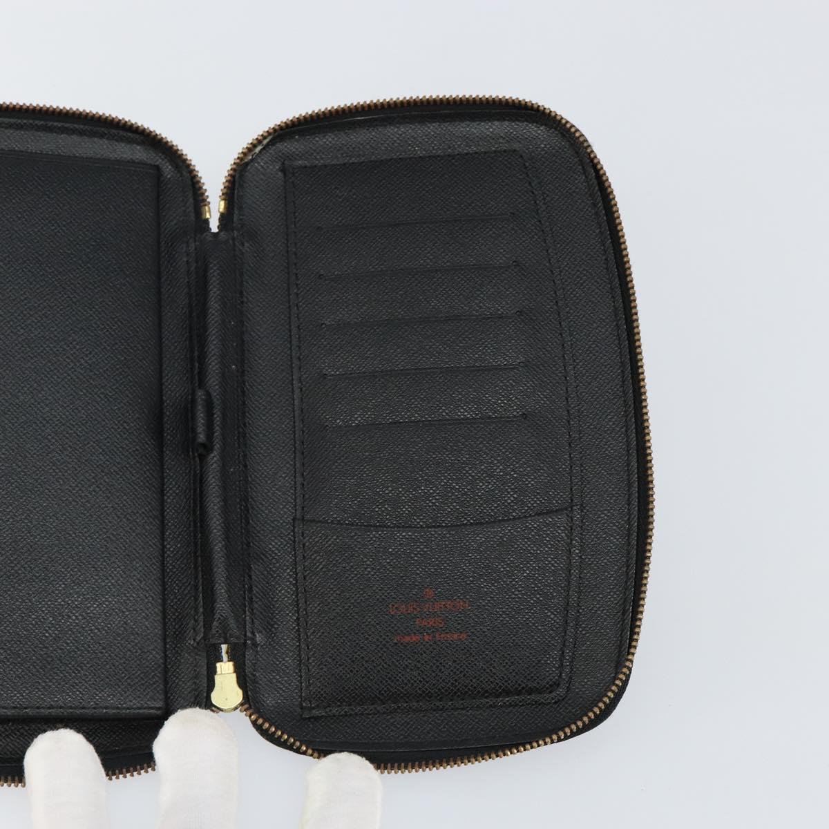 LOUIS VUITTON Epi Agenda Geode Travel Case Black M63872 LV Auth 144841