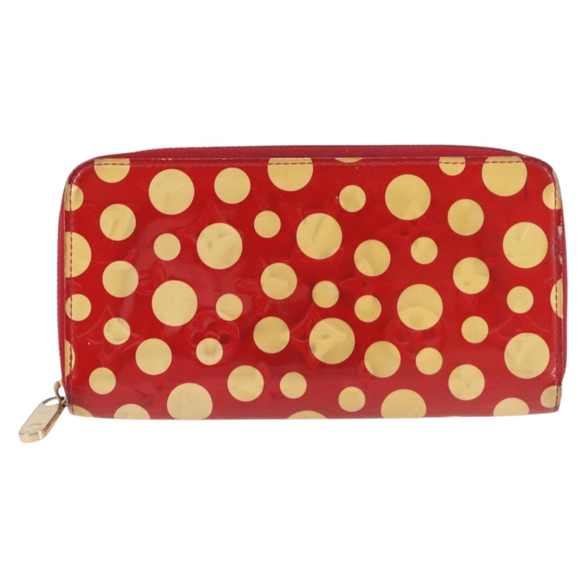 LOUIS VUITTON Monogram Vernis Yayoi Kusama Wallet Rouge M91572 LV Auth 144843