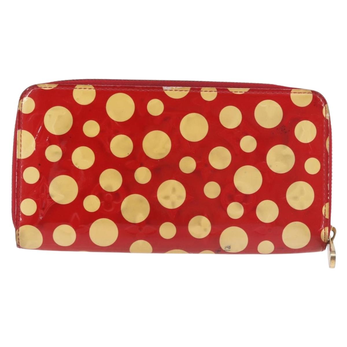 LOUIS VUITTON Monogram Vernis Yayoi Kusama Wallet Rouge M91572 LV Auth 144843