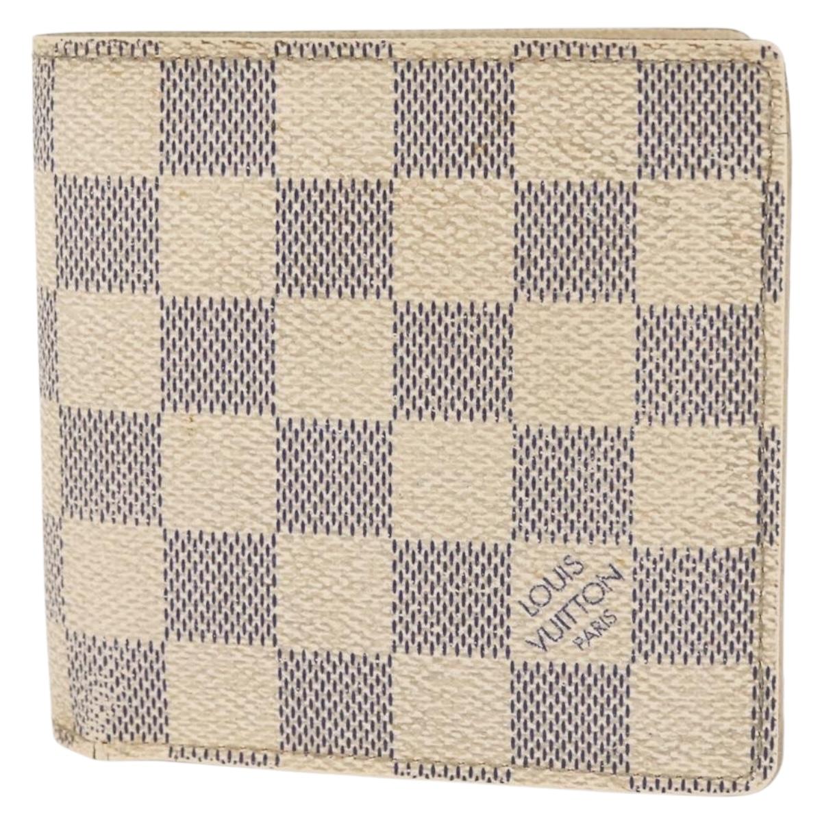 LOUIS VUITTON Damier Azur Porte Feuille Marco Bifold Wallet N60018 Auth 144844