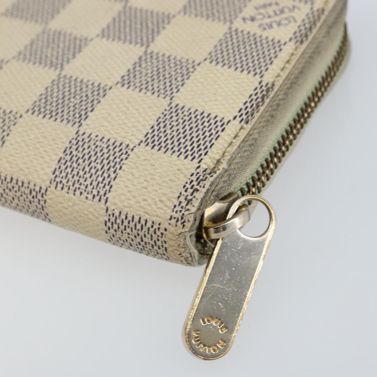 LOUIS VUITTON Damier Azur Zippy Wallet Long Wallet N60019 LV Auth 144850