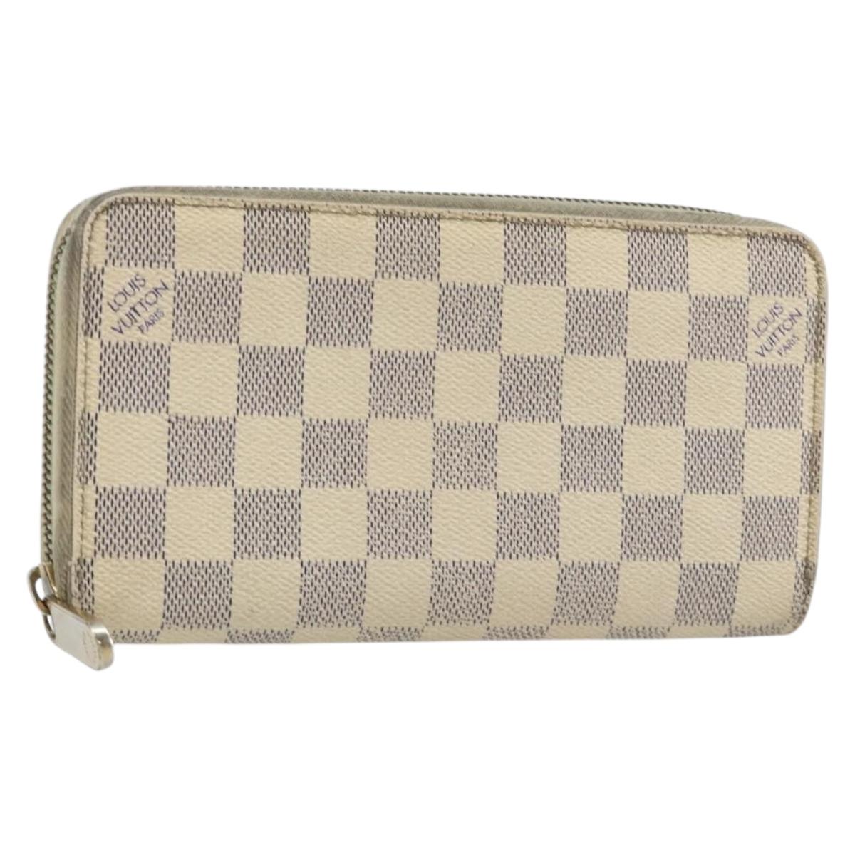 LOUIS VUITTON Damier Azur Zippy Wallet Long Wallet N60019 LV Auth 144850