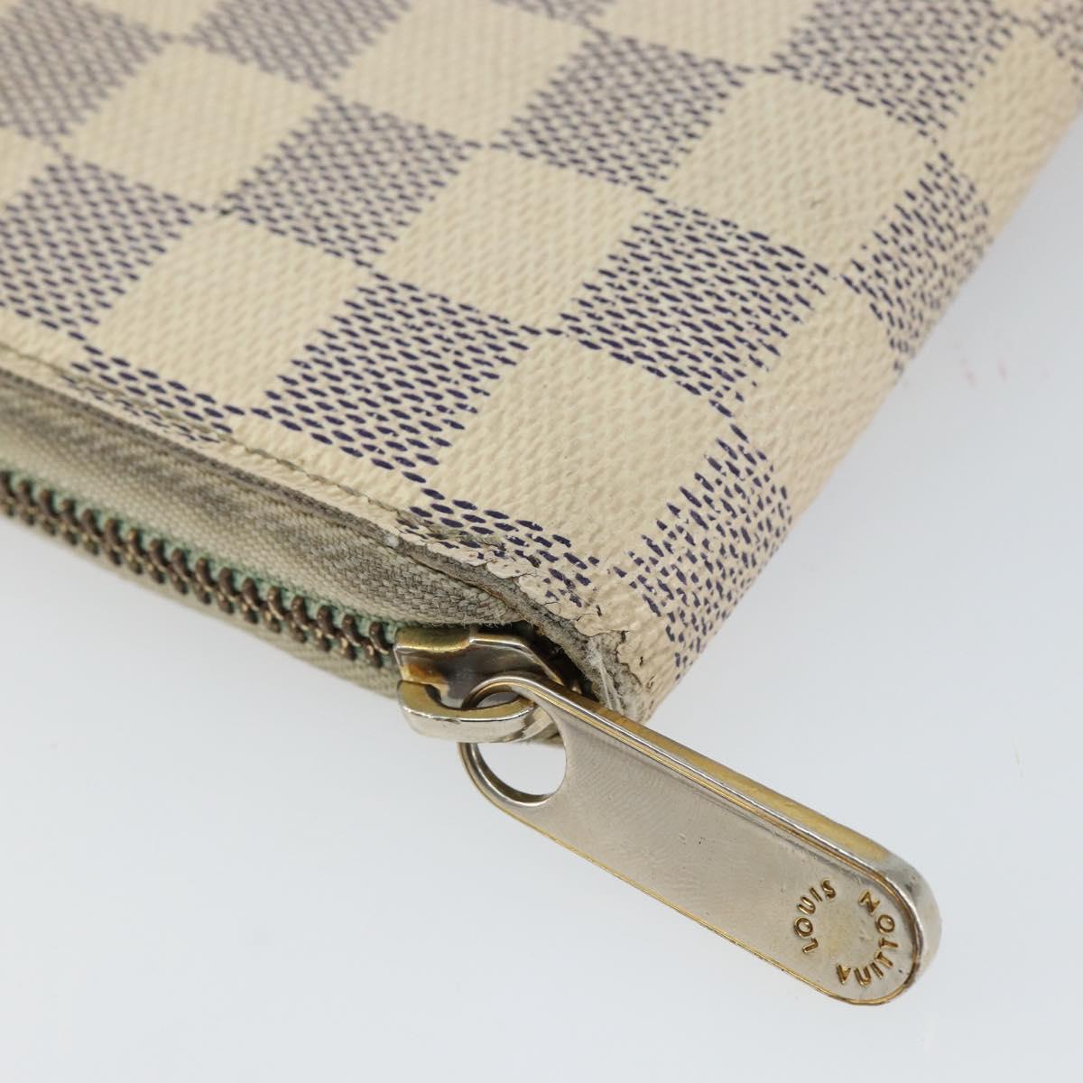 LOUIS VUITTON Damier Azur Zippy Wallet Long Wallet N60019 LV Auth 144850