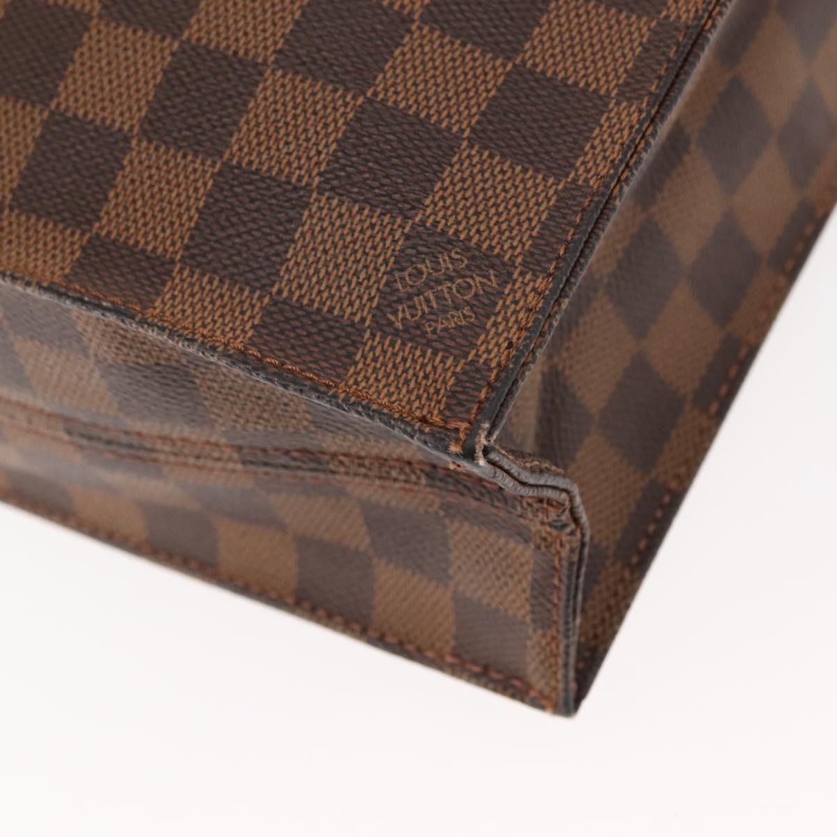 LOUIS VUITTON Damier Ebene Sac Plat Hand Bag N51140 LV Auth 144863
