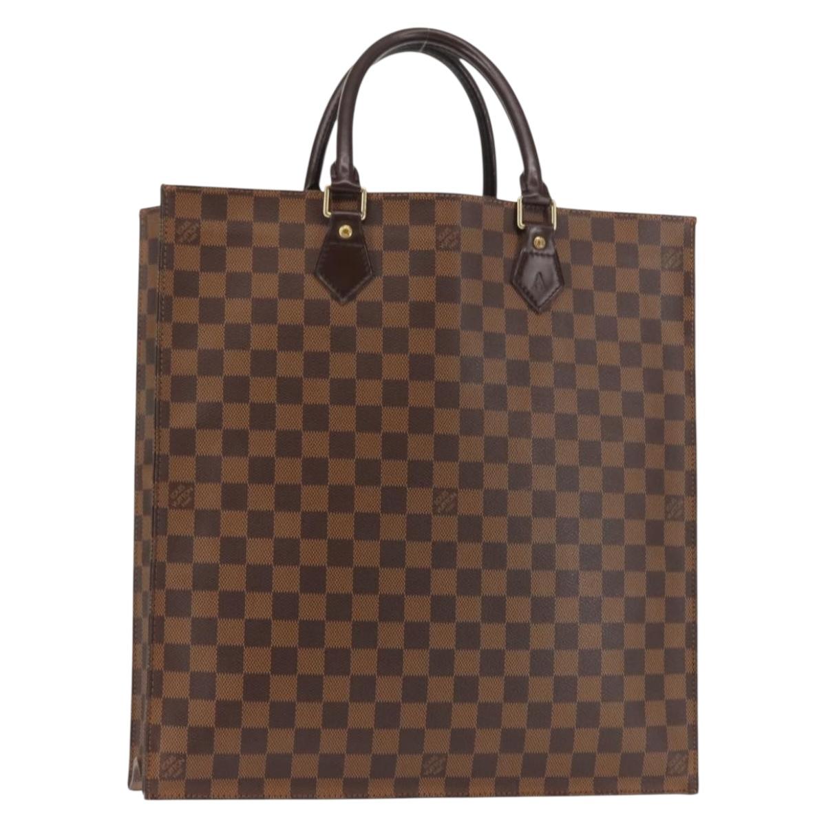 LOUIS VUITTON Damier Ebene Sac Plat Hand Bag N51140 LV Auth 144863
