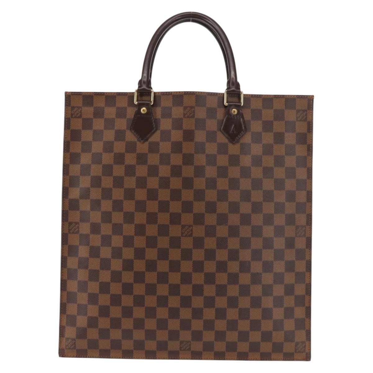 LOUIS VUITTON Damier Ebene Sac Plat Hand Bag N51140 LV Auth 144863