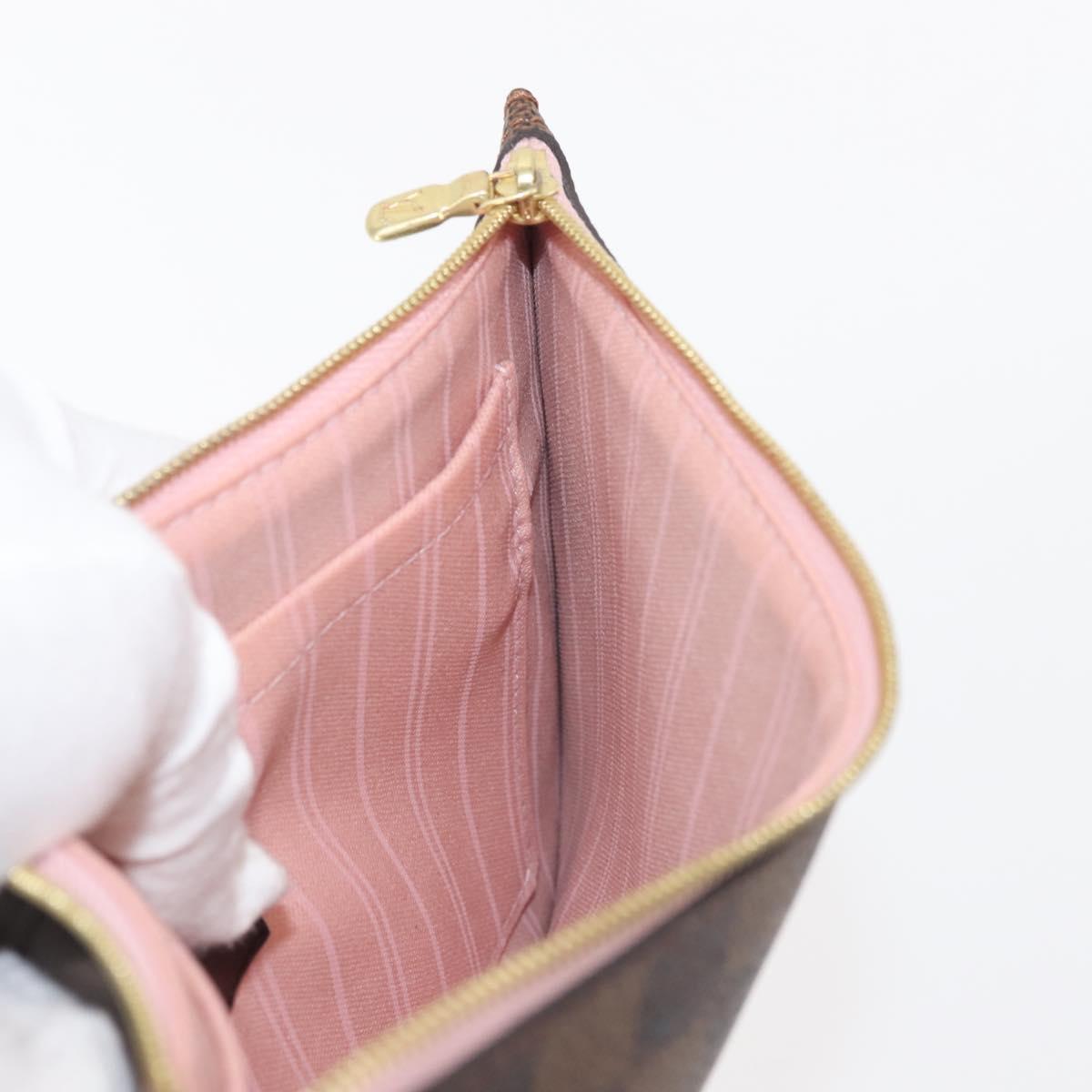 LOUIS VUITTON Damier Ebene Neverfull MM Pouch LV Auth 144865