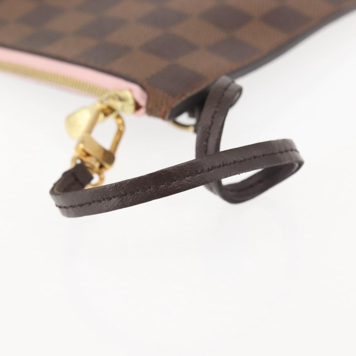 LOUIS VUITTON Damier Ebene Neverfull MM Pouch LV Auth 144865