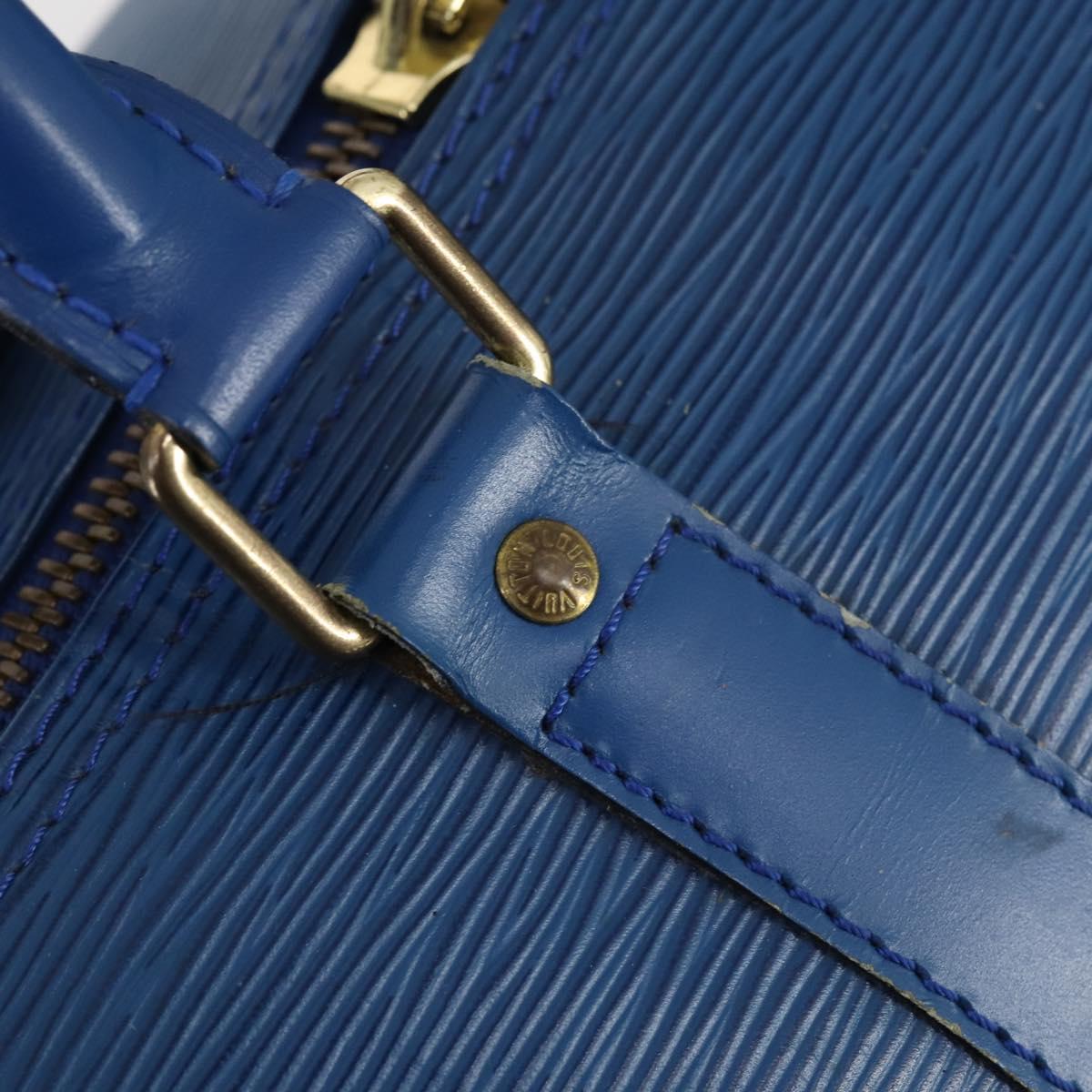 LOUIS VUITTON Epi Keepall 45 Boston Bag Blue M42975 LV Auth 144867