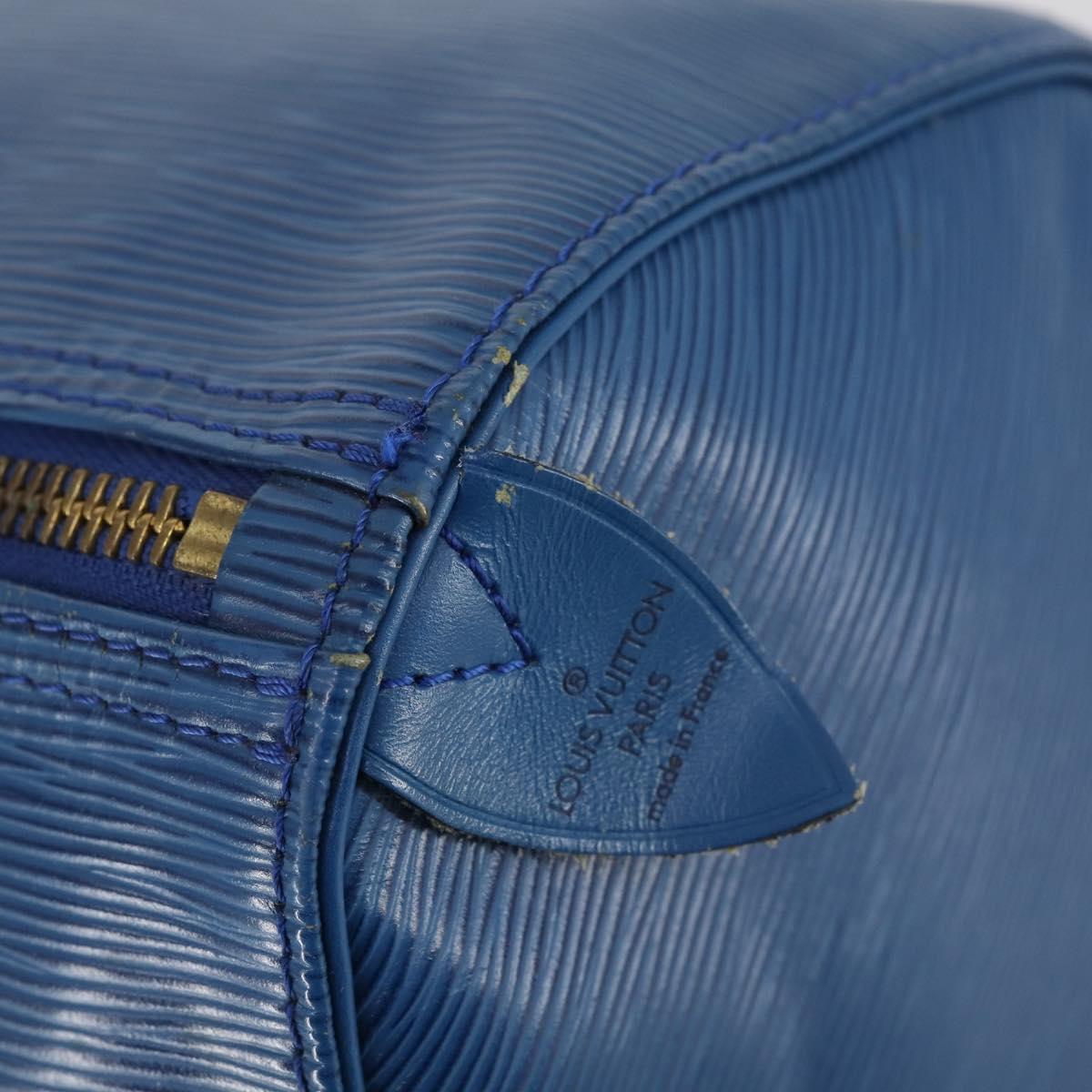LOUIS VUITTON Epi Keepall 45 Boston Bag Blue M42975 LV Auth 144867