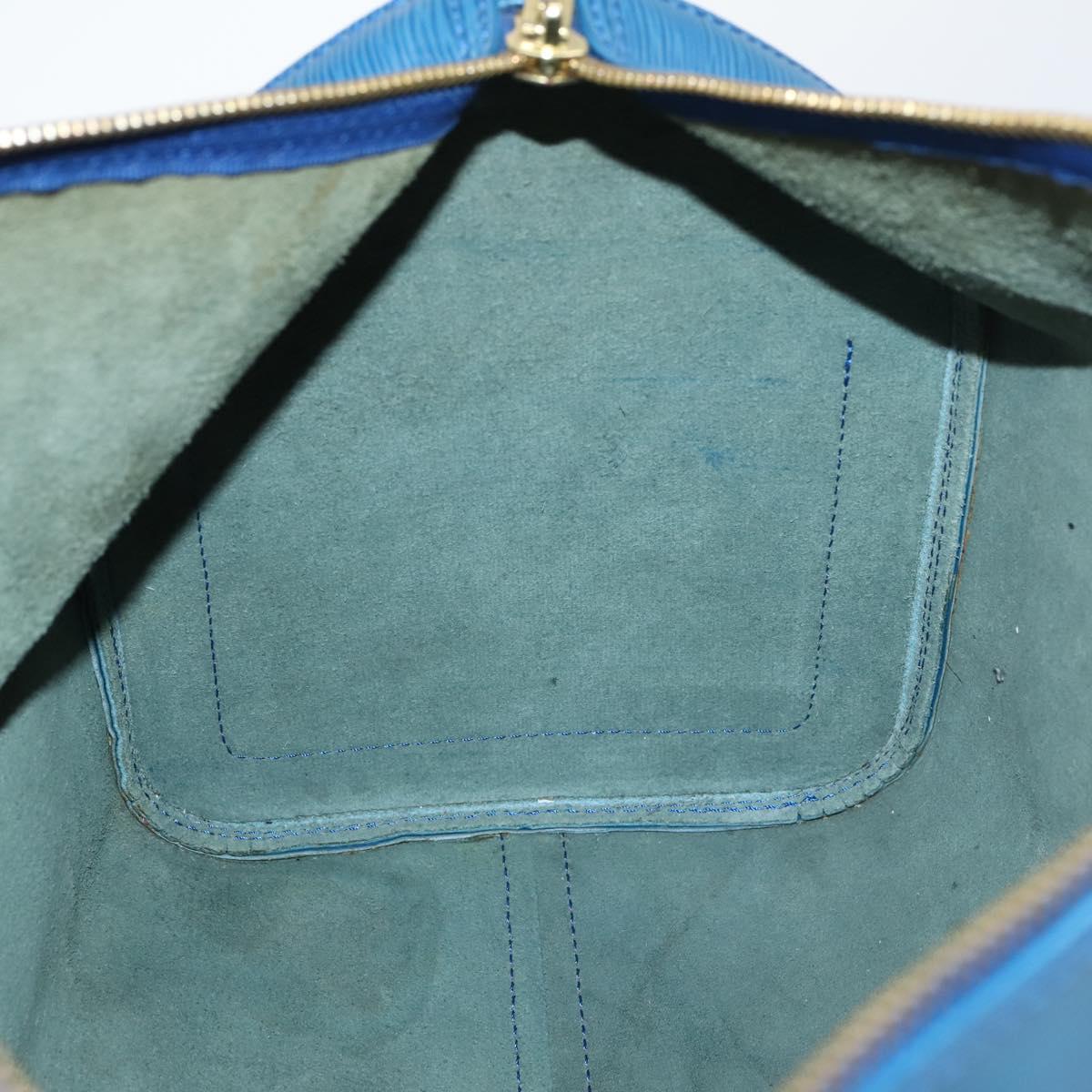 LOUIS VUITTON Epi Keepall 45 Boston Bag Blue M42975 LV Auth 144867