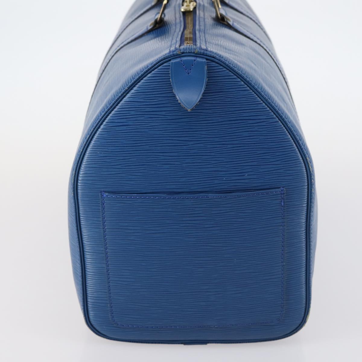 LOUIS VUITTON Epi Keepall 45 Boston Bag Blue M42975 LV Auth 144867