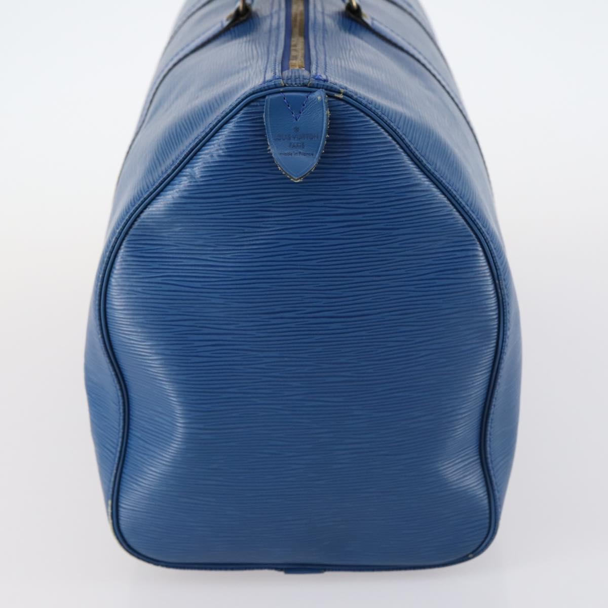 LOUIS VUITTON Epi Keepall 45 Boston Bag Blue M42975 LV Auth 144867