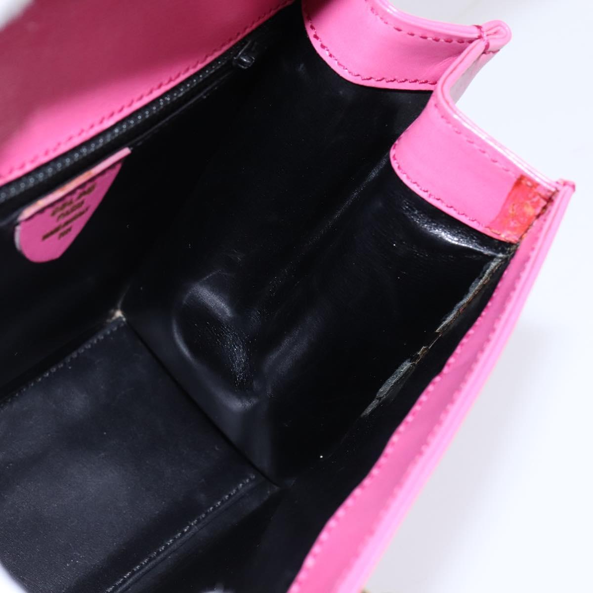 CELINE Hand Bag Leather 2way Pink Gold Auth 144871