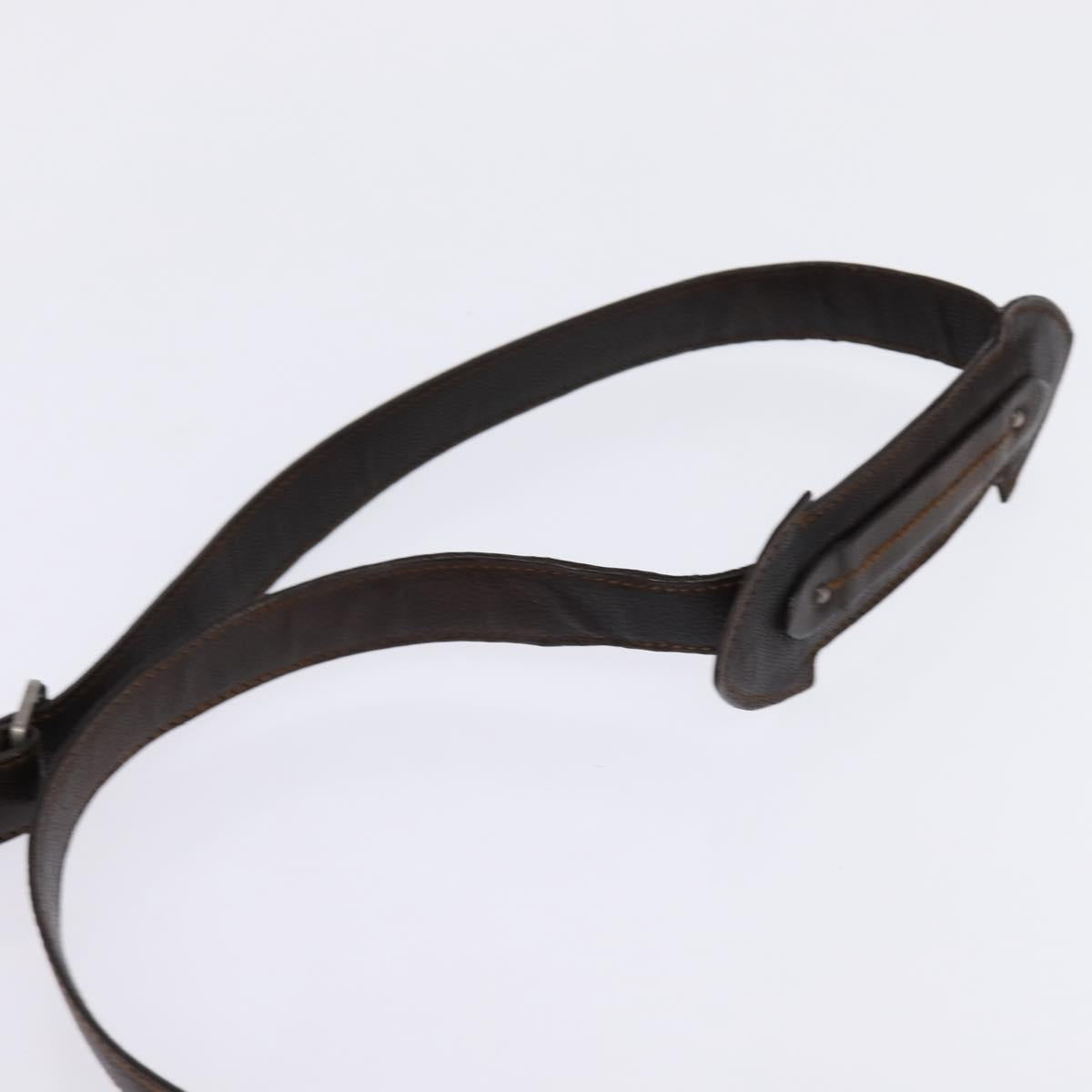 Christian Dior Trotter Canvas Shoulder Bag Brown Silver Auth 144872