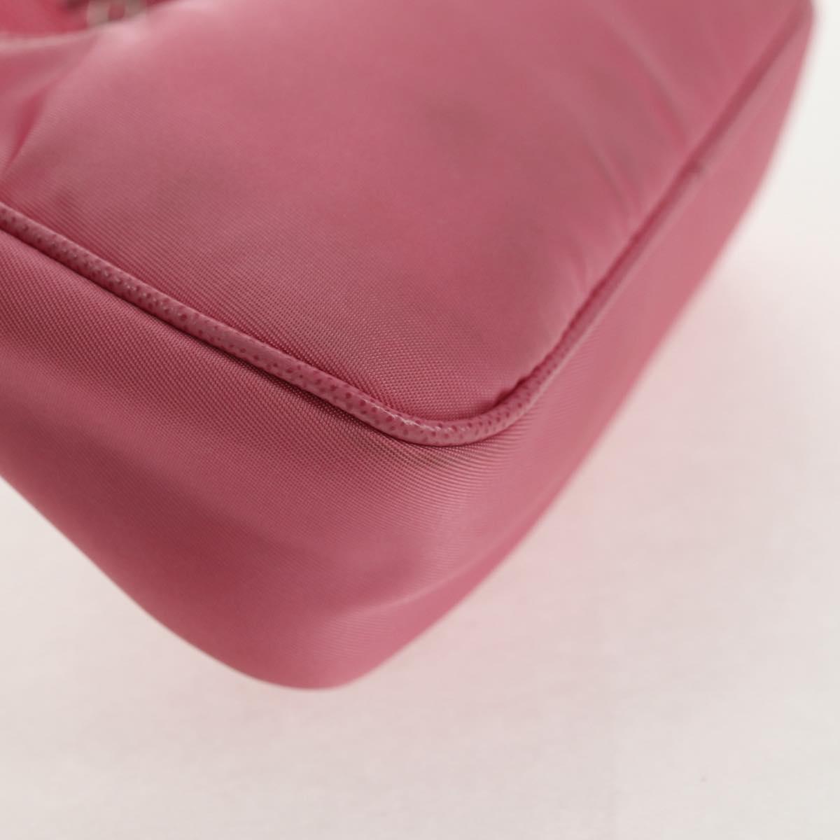 PRADA Shoulder Bag Nylon Pink Silver Auth 144876M