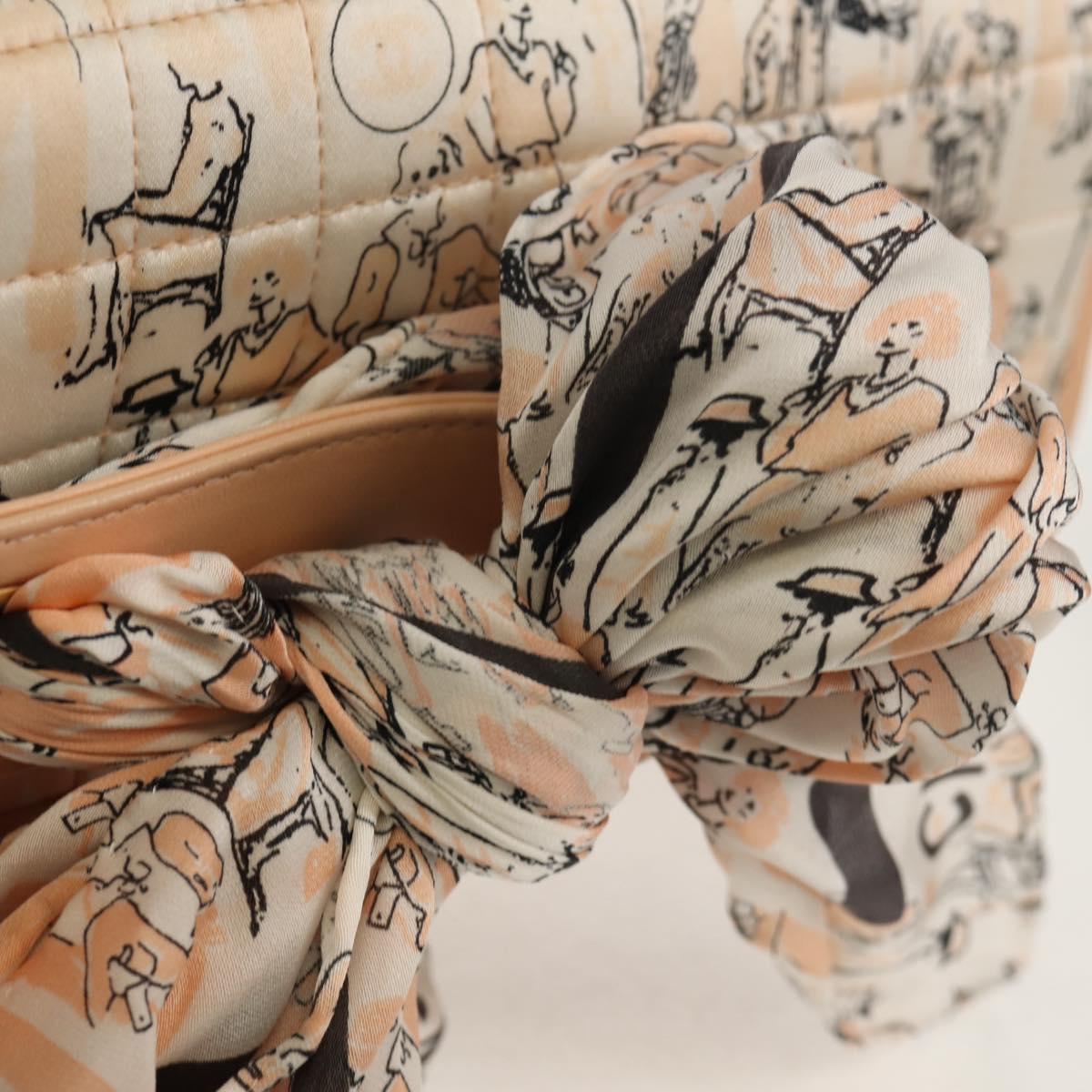 CHANEL Choco Bar Chain Shoulder Bag Silk Pink Gold CC Auth 144881SAV