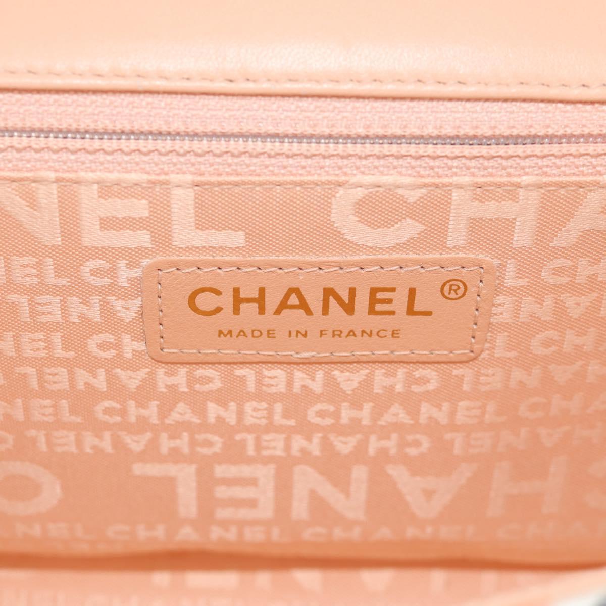CHANEL Choco Bar Chain Shoulder Bag Silk Pink Gold CC Auth 144881SAV